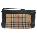 BURBERRY Nova Check Shoulder Bag PVC Beige Auth 128447-2