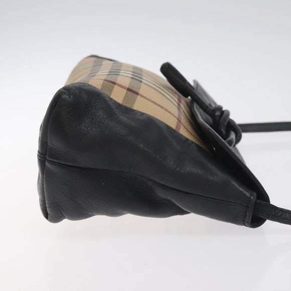 BURBERRY Nova Check Shoulder Bag PVC Beige Auth 128447