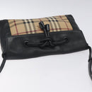 BURBERRY Nova Check Shoulder Bag PVC Beige Auth 128447-6