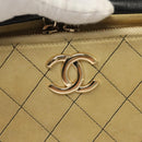 CHANEL Matelasse Chain Shoulder Bag Suede Ivory Gold CC Auth 128451-17
