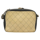CHANEL Matelasse Chain Shoulder Bag Suede Ivory Gold CC Auth 128451-2