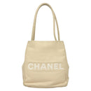 CHANEL Camelia Tote Bag Leather Beige CC Auth 128453-2
