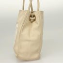 CHANEL Camelia Tote Bag Leather Beige CC Auth 128453-5