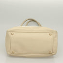 CHANEL Camelia Tote Bag Leather Beige CC Auth 128453-5