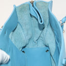 BALENCIAGA The Paper Hand Bag Leather 2way Light Blue Silver 370926 Auth 128459-16