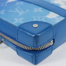 LOUIS VUITTON Monogram Clouds Soft Trunk Wallet Bag Blue M45432 LV Auth 128464A-8