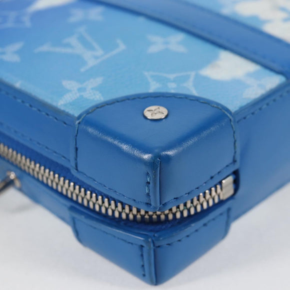 LOUIS VUITTON Monogram Clouds Soft Trunk Wallet Bag Blue M45432 LV Auth 128464SAM