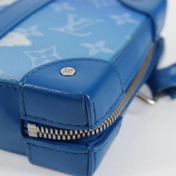 LOUIS VUITTON Monogram Clouds Soft Trunk Wallet Bag Blue M45432 LV Auth 128464A