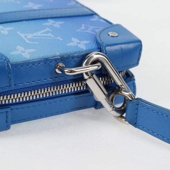 LOUIS VUITTON Monogram Clouds Soft Trunk Wallet Bag Blue M45432 LV Auth 128464A