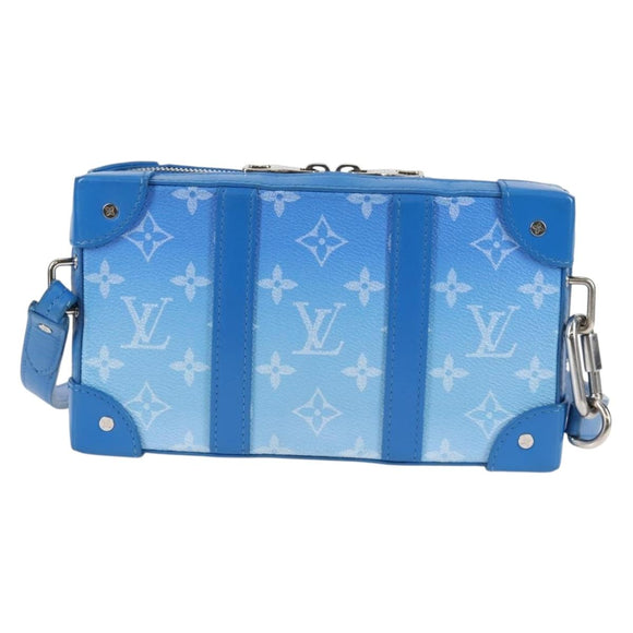 LOUIS VUITTON Monogram Clouds Soft Trunk Wallet Bag Blue M45432 LV Auth 128464A