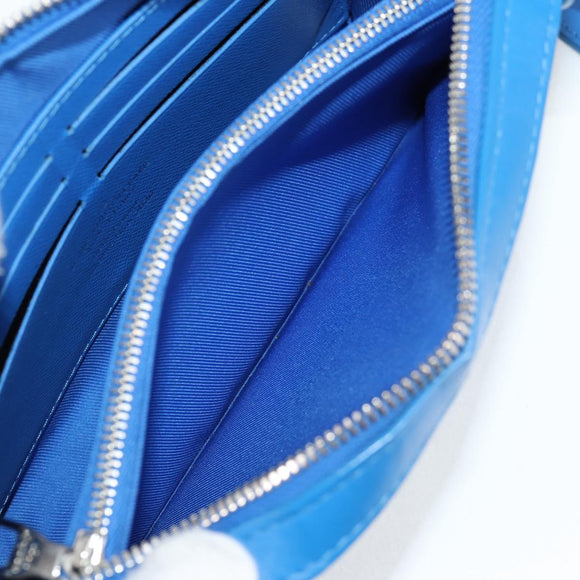 LOUIS VUITTON Monogram Clouds Soft Trunk Wallet Bag Blue M45432 LV Auth 128464A