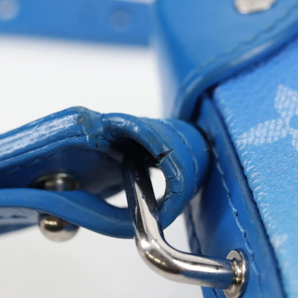 LOUIS VUITTON Monogram Clouds Soft Trunk Wallet Bag Blue M45432 LV Auth 128464A