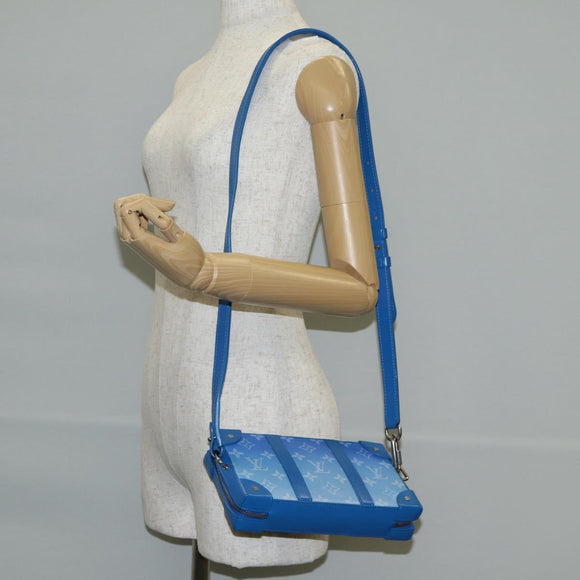LOUIS VUITTON Monogram Clouds Soft Trunk Wallet Bag Blue M45432 LV Auth 128464A