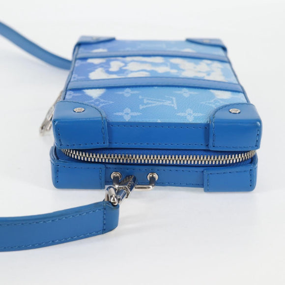 LOUIS VUITTON Monogram Clouds Soft Trunk Wallet Bag Blue M45432 LV Auth 128464A