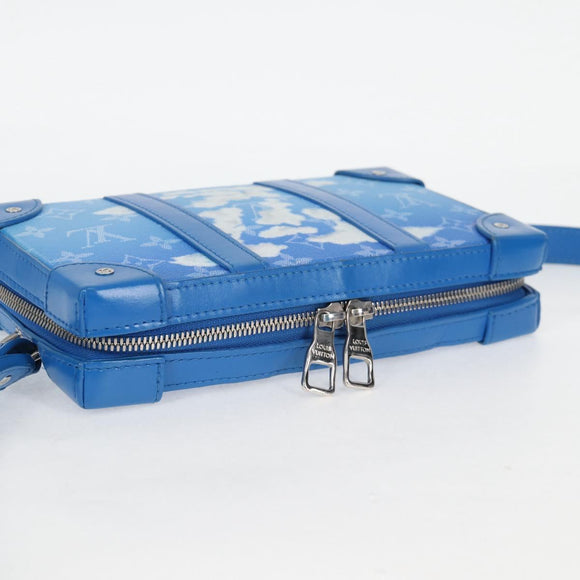 LOUIS VUITTON Monogram Clouds Soft Trunk Wallet Bag Blue M45432 LV Auth 128464A