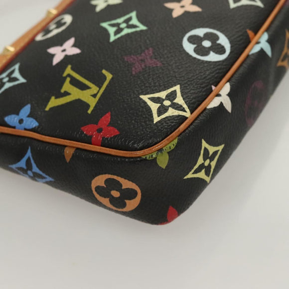LOUIS VUITTON Monogram Multicolor Pochette Accessoires Black M92648 Auth 128468V