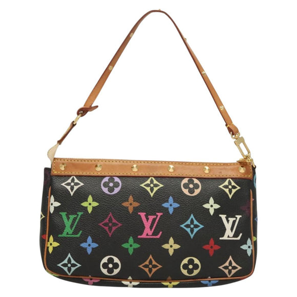LOUIS VUITTON Monogram Multicolor Pochette Accessoires Black M92648 Auth 128468V