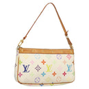 LOUIS VUITTON Multicolor Pochette Accessoires Pouch White M92649 LV Auth 128470V-1