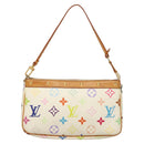 LOUIS VUITTON Multicolor Pochette Accessoires Pouch White M92649 LV Auth 128470V-13