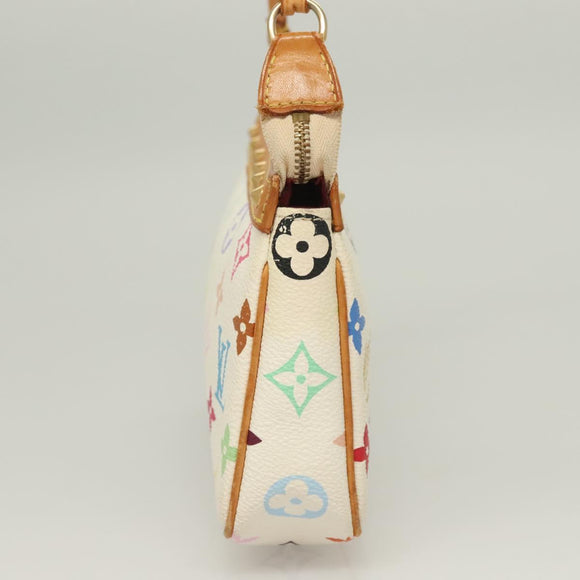 LOUIS VUITTON Multicolor Pochette Accessoires Pouch White M92649 LV Auth 128470V