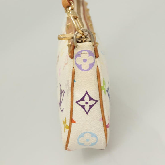 LOUIS VUITTON Multicolor Pochette Accessoires Pouch White M92649 LV Auth 128470V