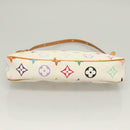 LOUIS VUITTON Multicolor Pochette Accessoires Pouch White M92649 LV Auth 128470V-5