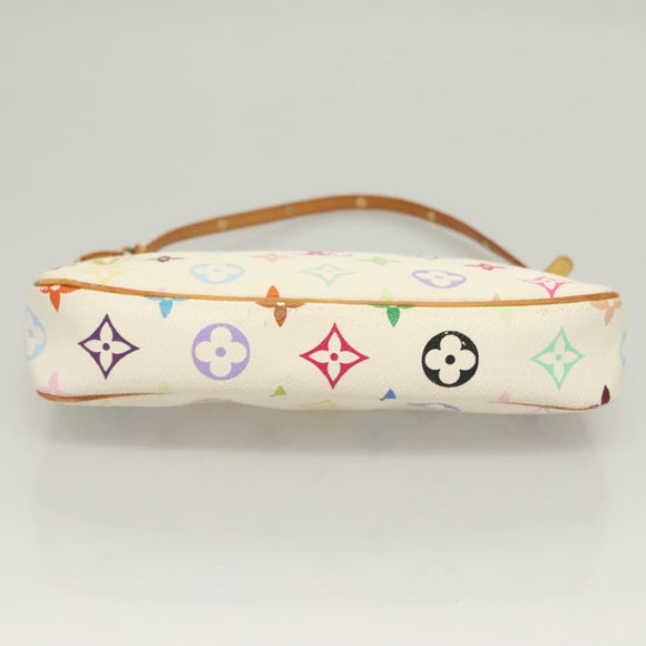 LOUIS VUITTON Multicolor Pochette Accessoires Pouch White M92649 LV Auth 128470V