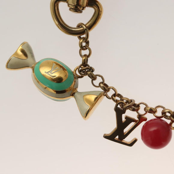 LOUIS VUITTON Porte Cles Chainne Delice Charm metal Gold M66002 LV Auth 128473
