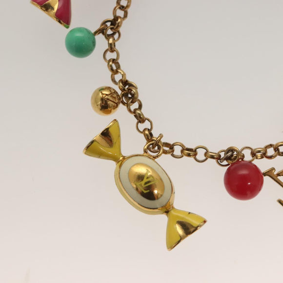 LOUIS VUITTON Porte Cles Chainne Delice Charm metal Gold M66002 LV Auth 128473