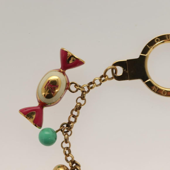 LOUIS VUITTON Porte Cles Chainne Delice Charm metal Gold M66002 LV Auth 128473