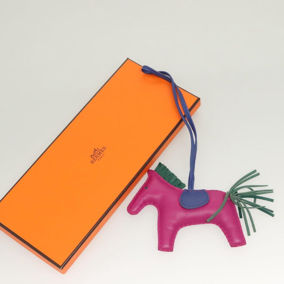 HERMES Rodeo Charm PM Leather Purple Auth 128474