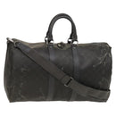 LOUIS VUITTON Damier Carbon Keepall 45 Boston Bag Black N41415 LV Auth 128484-1