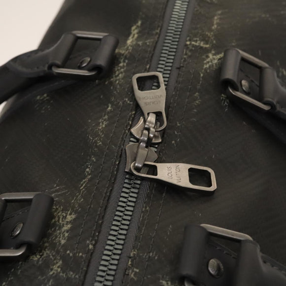 LOUIS VUITTON Damier Carbon Keepall 45 Boston Bag Black N41415 LV Auth 128484