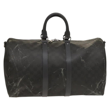 LOUIS VUITTON Damier Carbon Keepall 45 Boston Bag Black N41415 LV Auth 128484 - 0