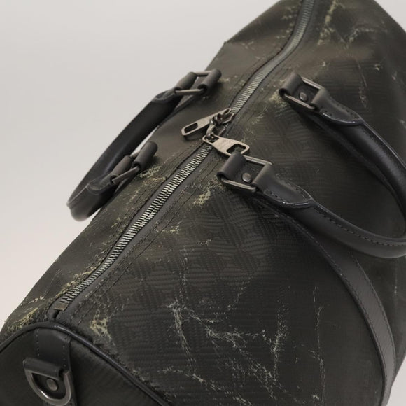 LOUIS VUITTON Damier Carbon Keepall 45 Boston Bag Black N41415 LV Auth 128484