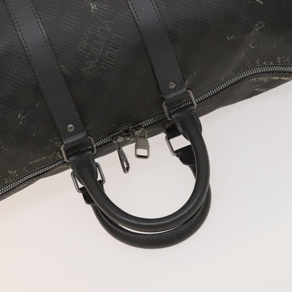 LOUIS VUITTON Damier Carbon Keepall 45 Boston Bag Black N41415 LV Auth 128484