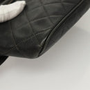 CHANEL Matelasse Waist bag Caviar Skin Black Gold CC Auth 128488-8