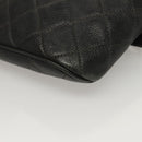 CHANEL Matelasse Waist bag Caviar Skin Black Gold CC Auth 128488-15