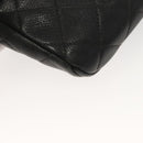 CHANEL Matelasse Waist bag Caviar Skin Black Gold CC Auth 128488-16
