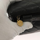 CHANEL Matelasse Waist bag Caviar Skin Black Gold CC Auth 128488-19