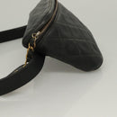 CHANEL Matelasse Waist bag Caviar Skin Black Gold CC Auth 128488-4