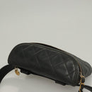 CHANEL Matelasse Waist bag Caviar Skin Black Gold CC Auth 128488-6