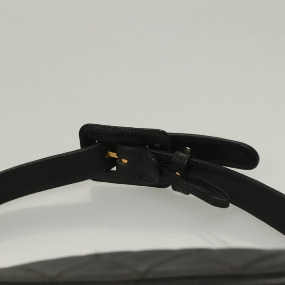 CHANEL Matelasse Waist bag Caviar Skin Black Gold CC Auth 128488