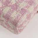 CHANEL Chain Shoulder Bag Tweed Leather 2way Pink Gold CC Auth 128489SM-14