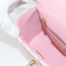 CHANEL Chain Shoulder Bag Tweed Leather 2way Pink Gold CC Auth 128489SM-22