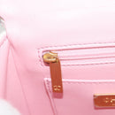CHANEL Chain Shoulder Bag Tweed Leather 2way Pink Gold CC Auth 128489SM-23