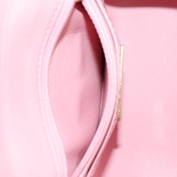 CHANEL Chain Shoulder Bag Tweed Leather 2way Pink Gold CC Auth 128489SM