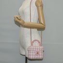CHANEL Chain Shoulder Bag Tweed Leather 2way Pink Gold CC Auth 128489SM-26