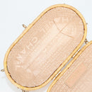 CHANEL Rattan Chain Shoulder Bag Straw Beige Gold CC Auth 128491SV-24