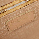 CHANEL Rattan Chain Shoulder Bag Straw Beige Gold CC Auth 128491SV-25
